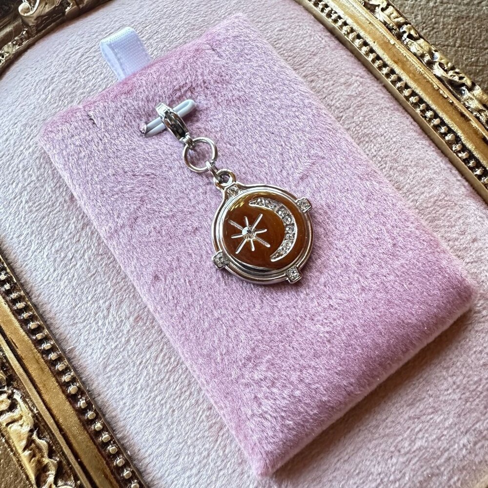 Star & Moon Stainless Steel Celestial Charm With Micro Crystals & Lobster Clasp - Picture 5 of 13